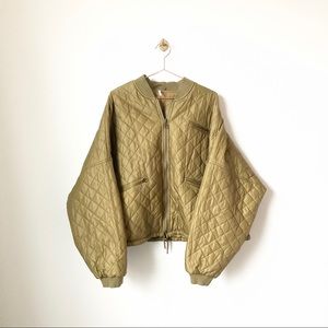Free People Easy Quilted Dolman Bomber Jacket